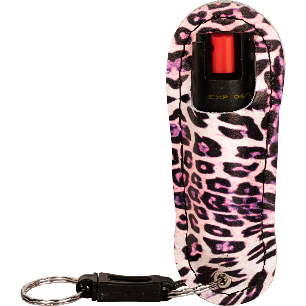 Pepper Shot 1.2% MC 1/2 oz Halo Holster Leopard Black/Purple view 2